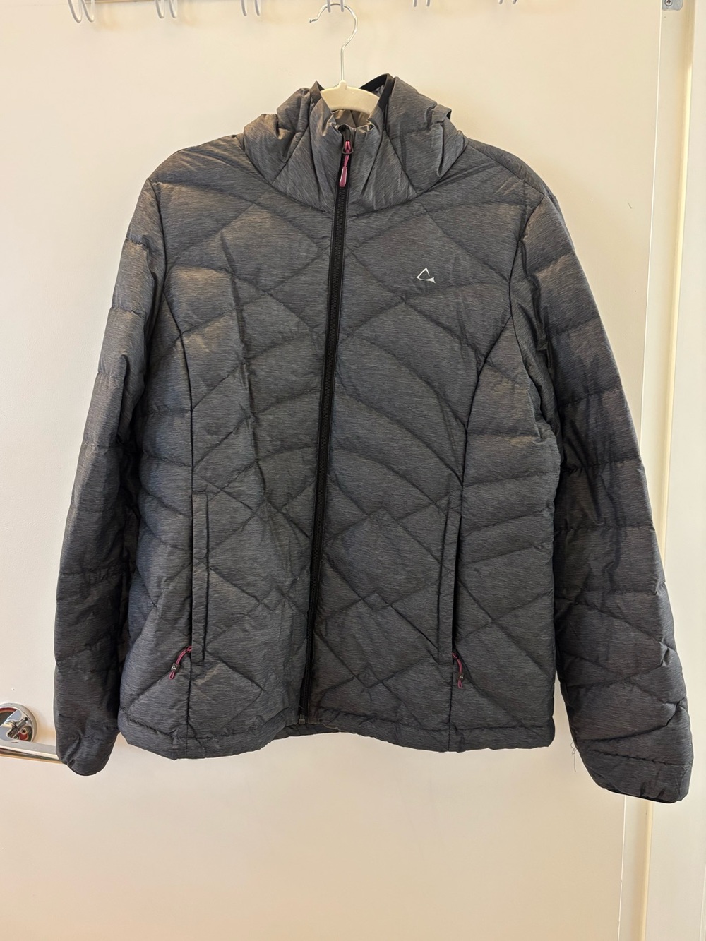 Paradox Grey Duck Down Hooded Puffer Jacket XL